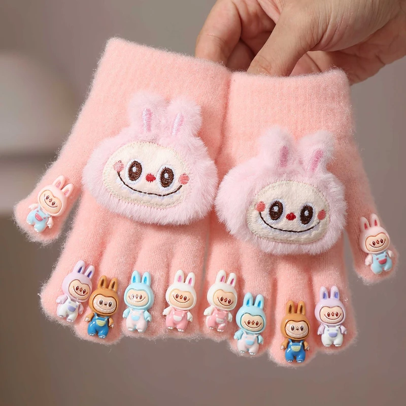 儿童手套新款卡通可爱布布五指套冬季男女童防寒保暖宝宝手指套