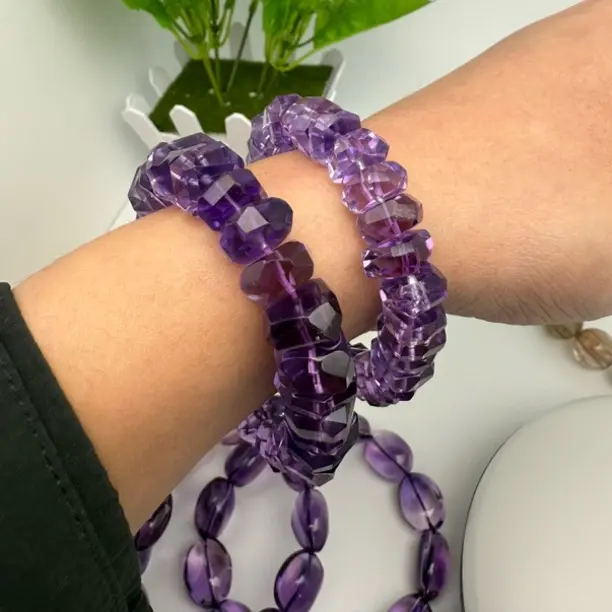 丫丫水晶-天然巴西紫切面随行水晶手串