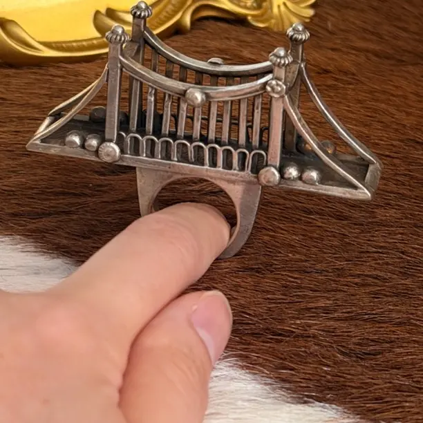 800银戒指 阿富汗老合金戒指