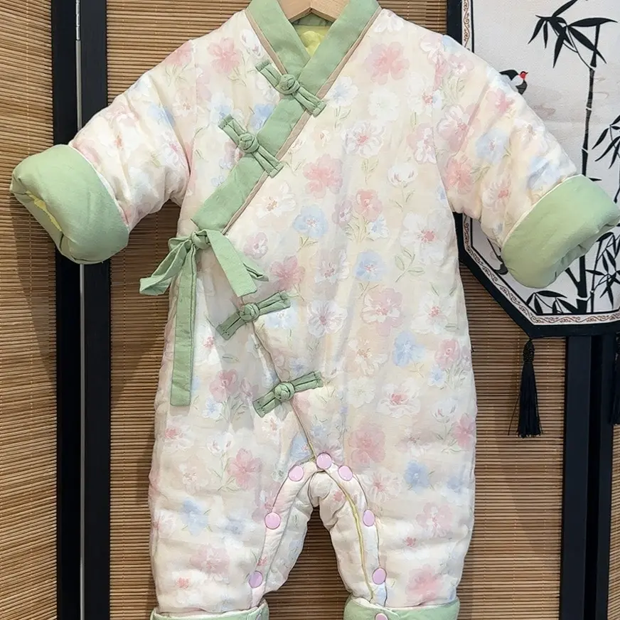 工厂直销  【五彩暖樱】手工棉花连体服