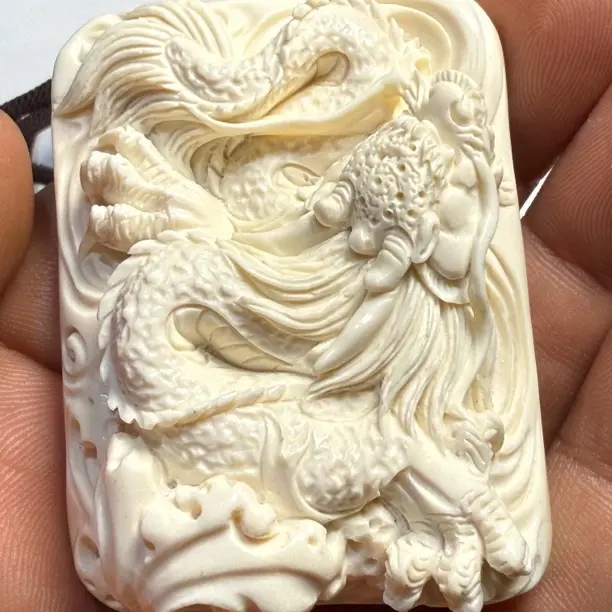 A17猛犸牙龙牌手工雕刻