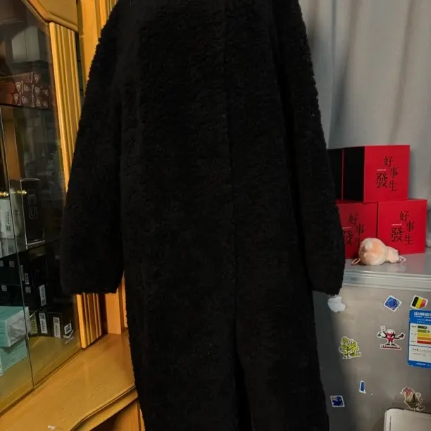 秋冬轻熟高级感羊毛长款宽松遮肉显瘦外套
