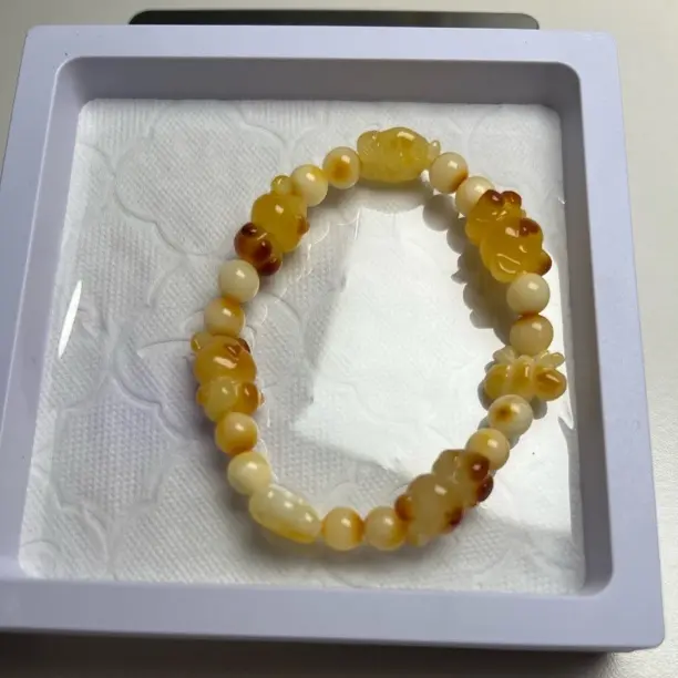 天然蜜蜡小熊多宝手串