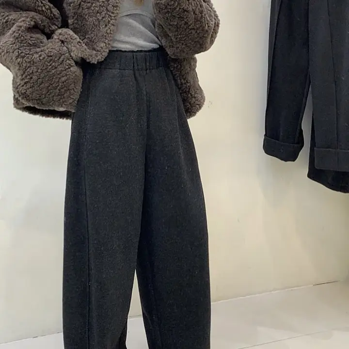 高腰加绒加厚秋冬百搭显瘦气球休闲裤