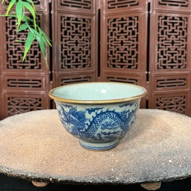 景德镇老陶泥龙凤呈祥复古主人杯品茗泡茶单杯