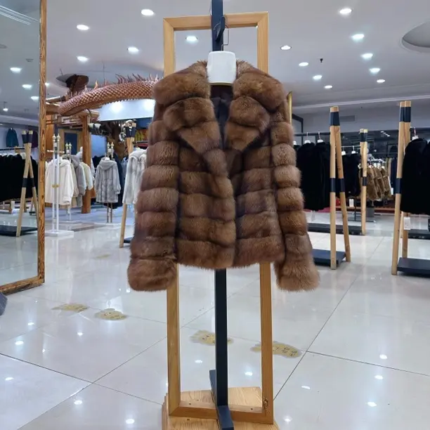 意大利农夫色时尚西装领百搭进口冬季女士水貂皮草2025大衣