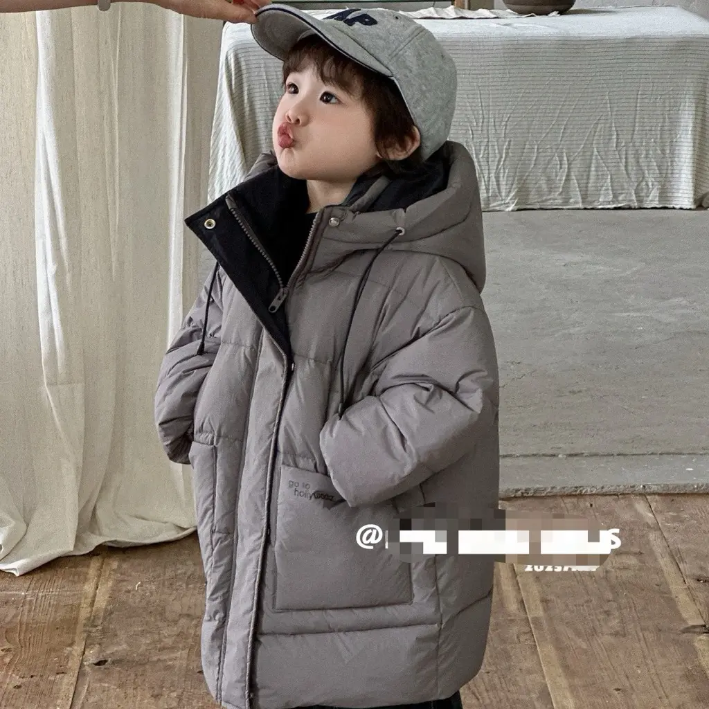 女童翠花韩系白鸭绒加厚冬季保暖外套