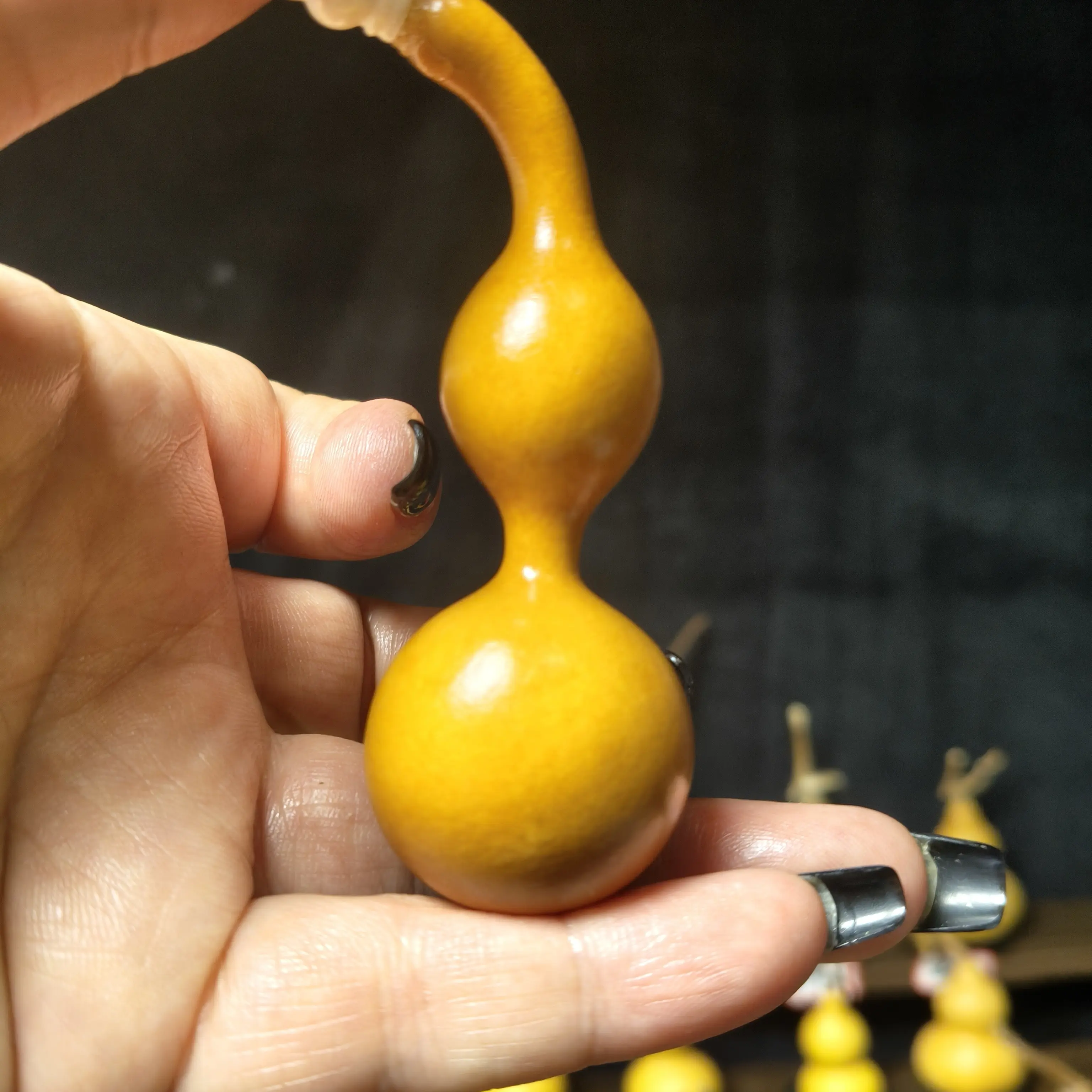 盘玩天然带龙头精品文玩小葫芦手捻摆件