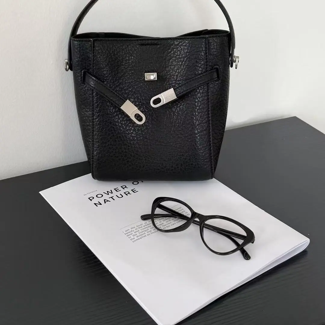 25新款复古菜篮子包大容量水桶包通勤手提单肩斜挎百搭女包52189