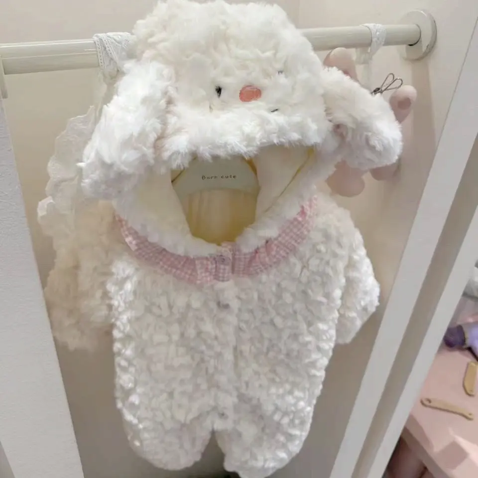 可爱小羊冬季女A类哈衣爬服女童新生儿女宝