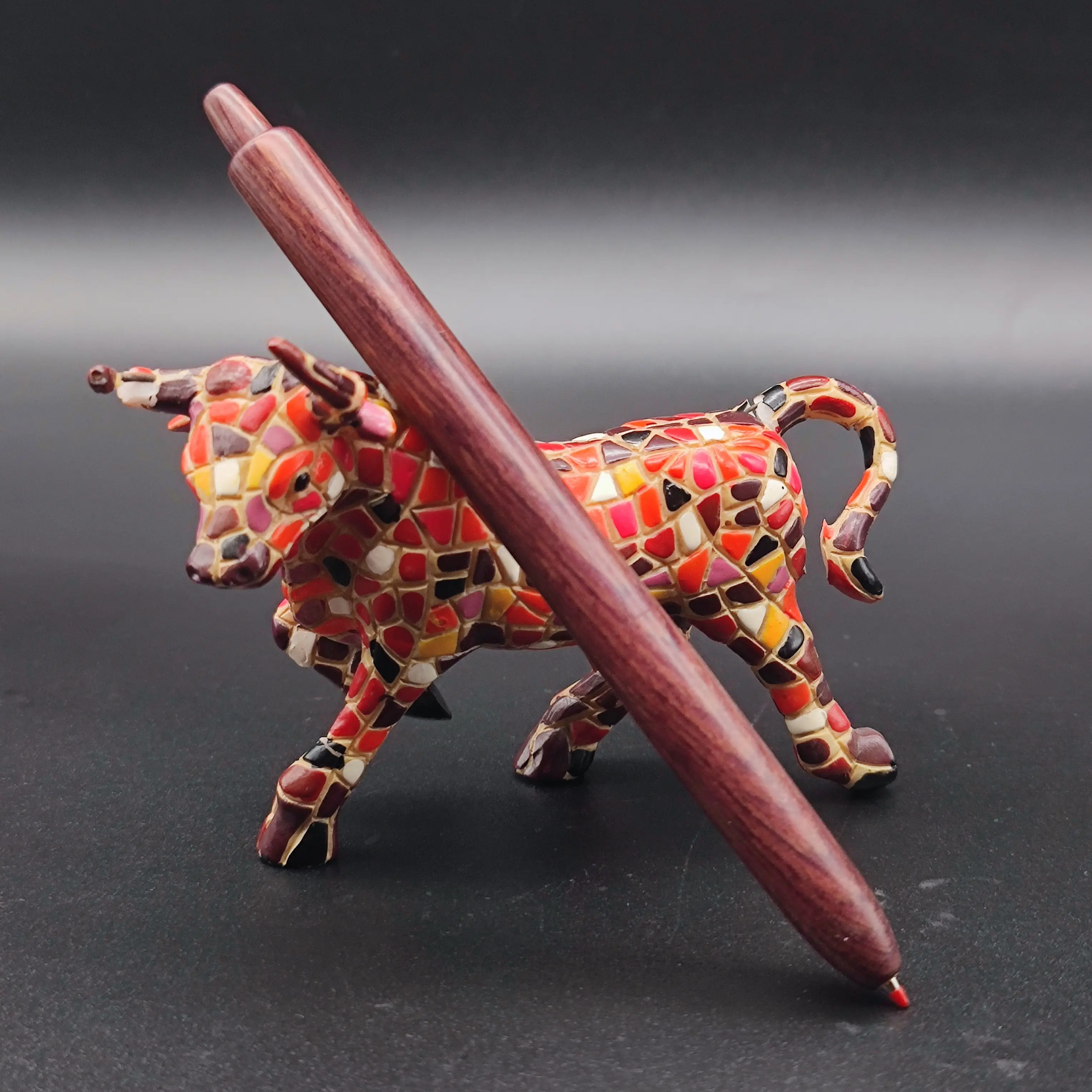 【自在斫磨】《大复》赛州黄檀国王木笔杆中性笔按压出芯手工制作