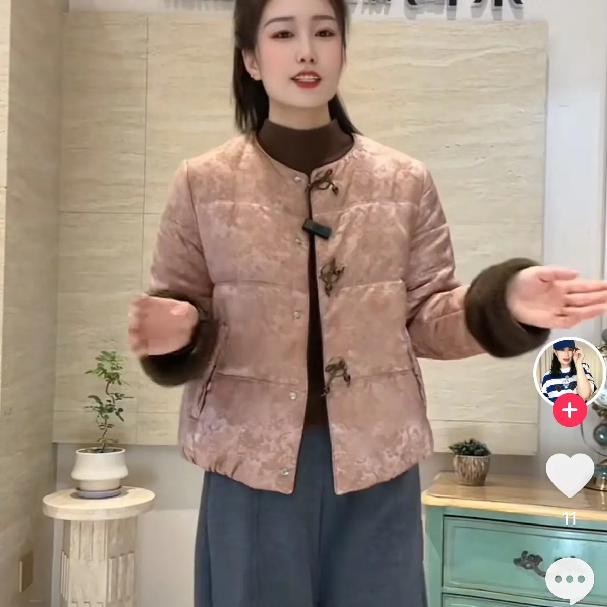 【米尚严选】蝴蝶结扣新中式国风棉服时尚气质减龄上衣