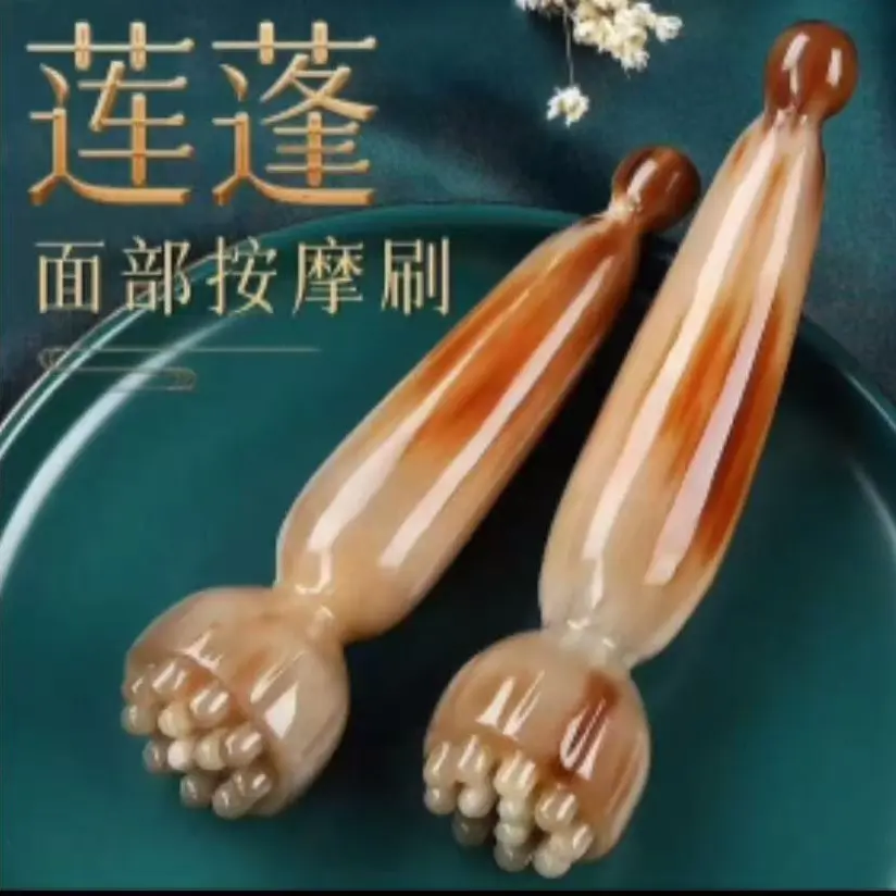 朱雀三啄牛角莲蓬 面部眼部专用经络疏通按摩器美容棒点穴