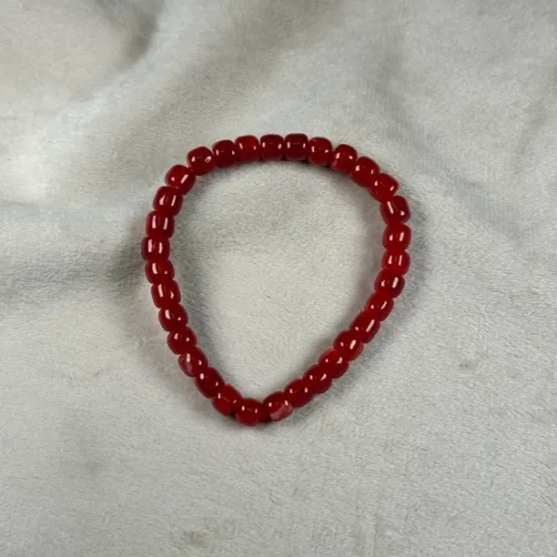 红珊瑚阿卡牛血老型桶珠手串5.5-5.9mm