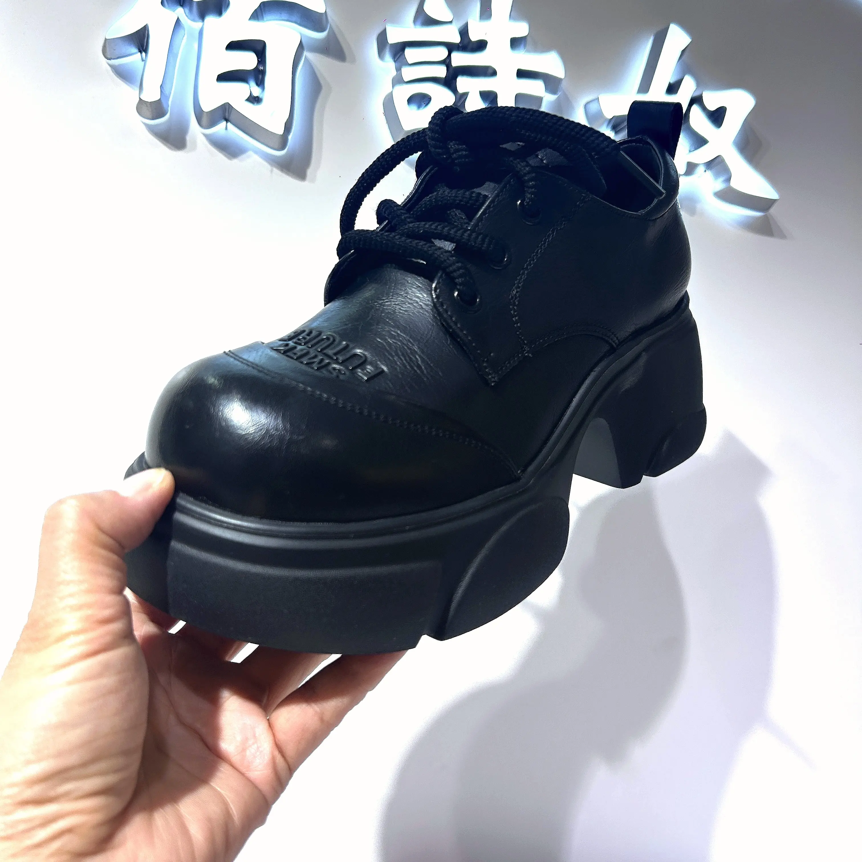 佰诗奴小皮鞋圆头系带设计厚底增高小个子春秋穿搭利器197622731