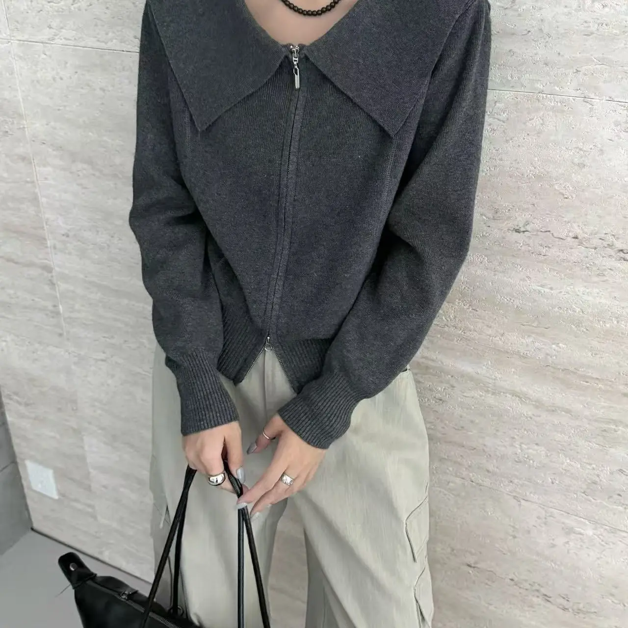 蓉蓉家常规款洋气针织开衫