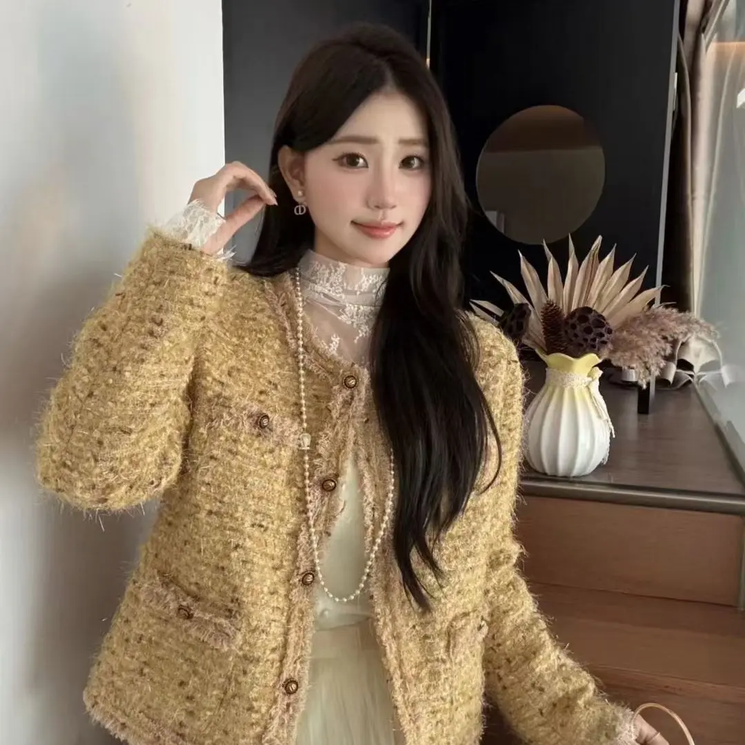 晨锐小香风外套女秋季新款粗花呢法式气质宽松高级感重工上衣