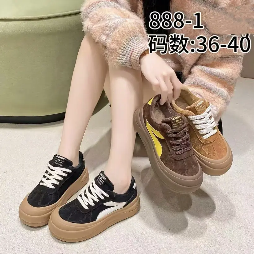 8881冬季加绒厚底休闲百搭女鞋时尚潮流