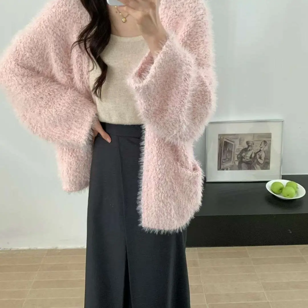 秋冬新款复古风针织开衫上衣