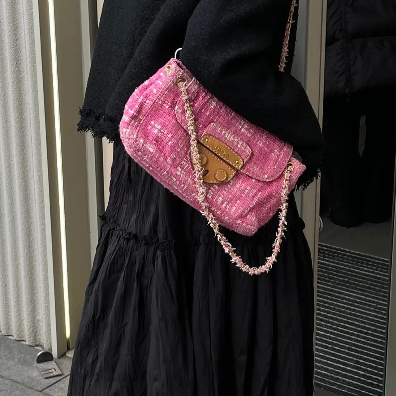 95新 Prada/普拉达 prada普拉达 猪鼻扣单肩包