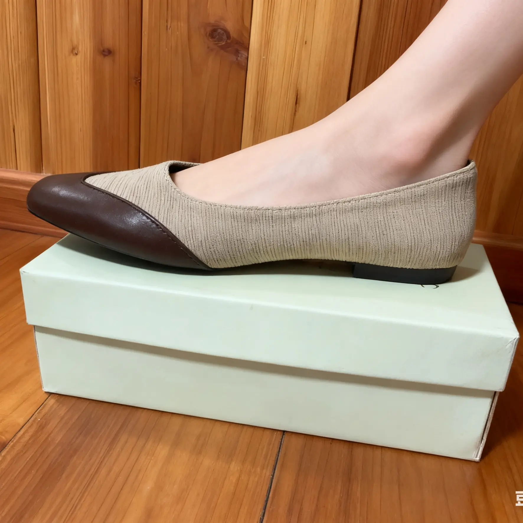 图案通勤风复古方头懒人鞋单鞋时尚百搭妈妈鞋