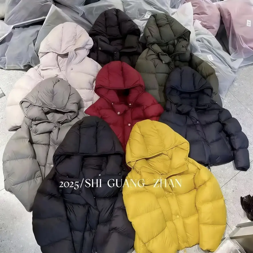 冬季女士连帽短款高定白鹅绒羽绒服保暖时尚百搭