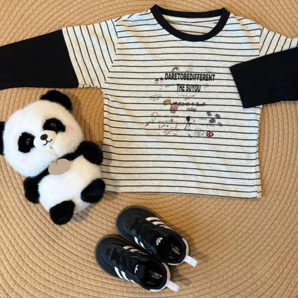 秋季新款男童韩版卡通印花休闲长袖T恤