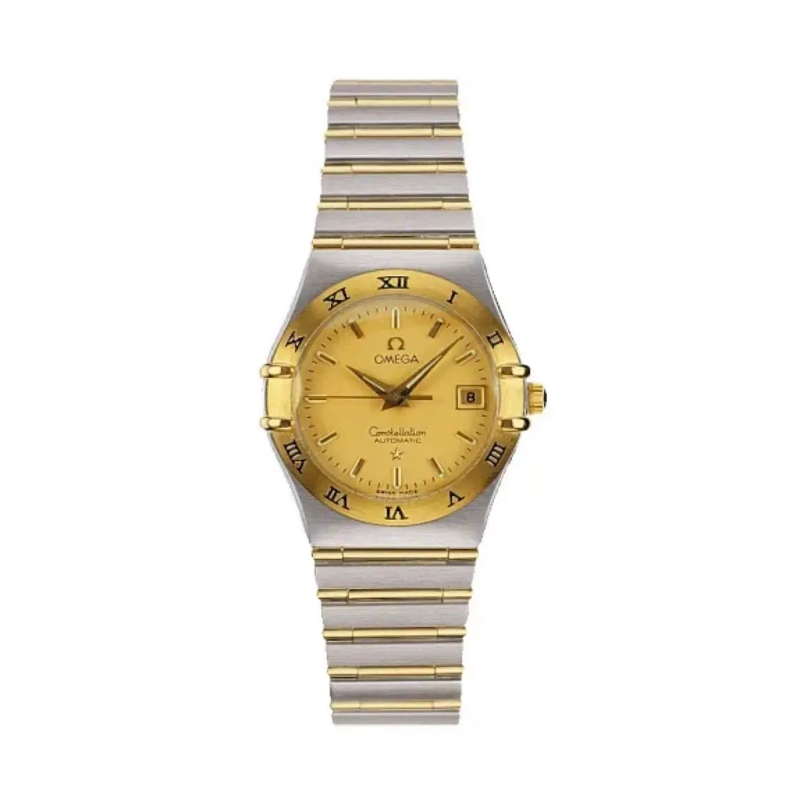 99新 Omega/欧米茄 星座系列/机械腕表/27.5表径/间金材质/后镶钻