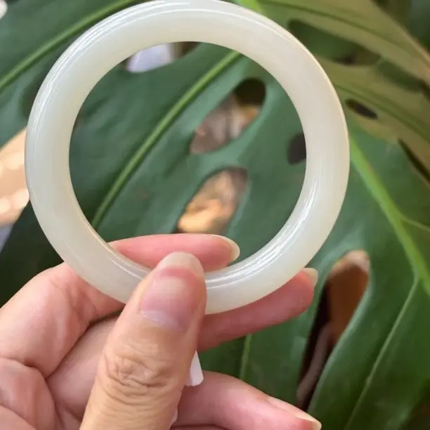 080191wm 和田玉青海料晴水手镯圈口55.9克重49.7