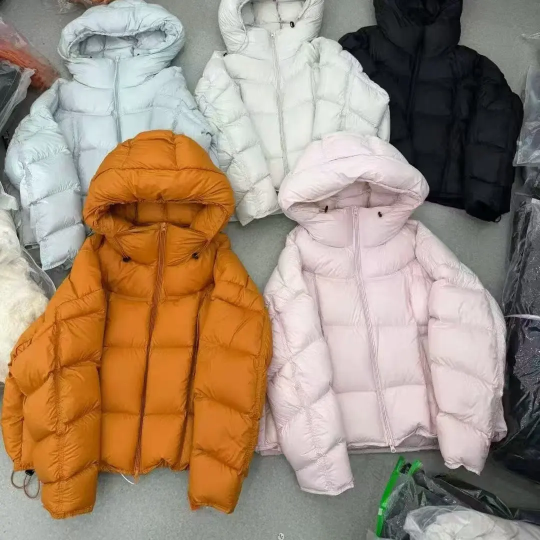 冬季爆款白鸭绒连帽短款泡芙宽松保暖羽绒服