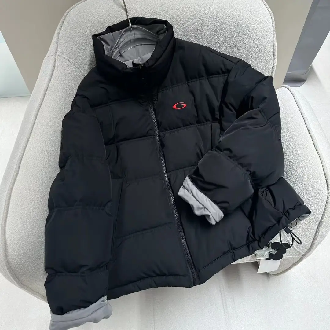 cicicoco初冬时尚情侣款韩版撞色减龄立领双面穿加厚保暖鹅绒外号