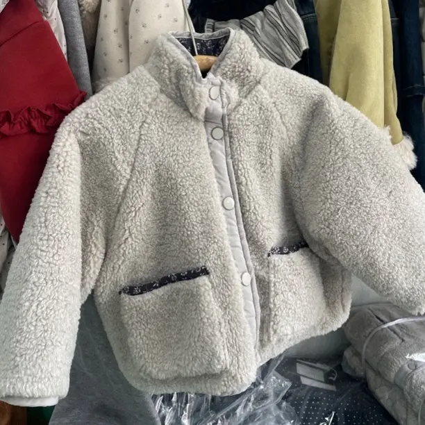 深系加绒加厚款百搭风A类棉服毛绒冬季秋冬，两面穿毛毛外套女童