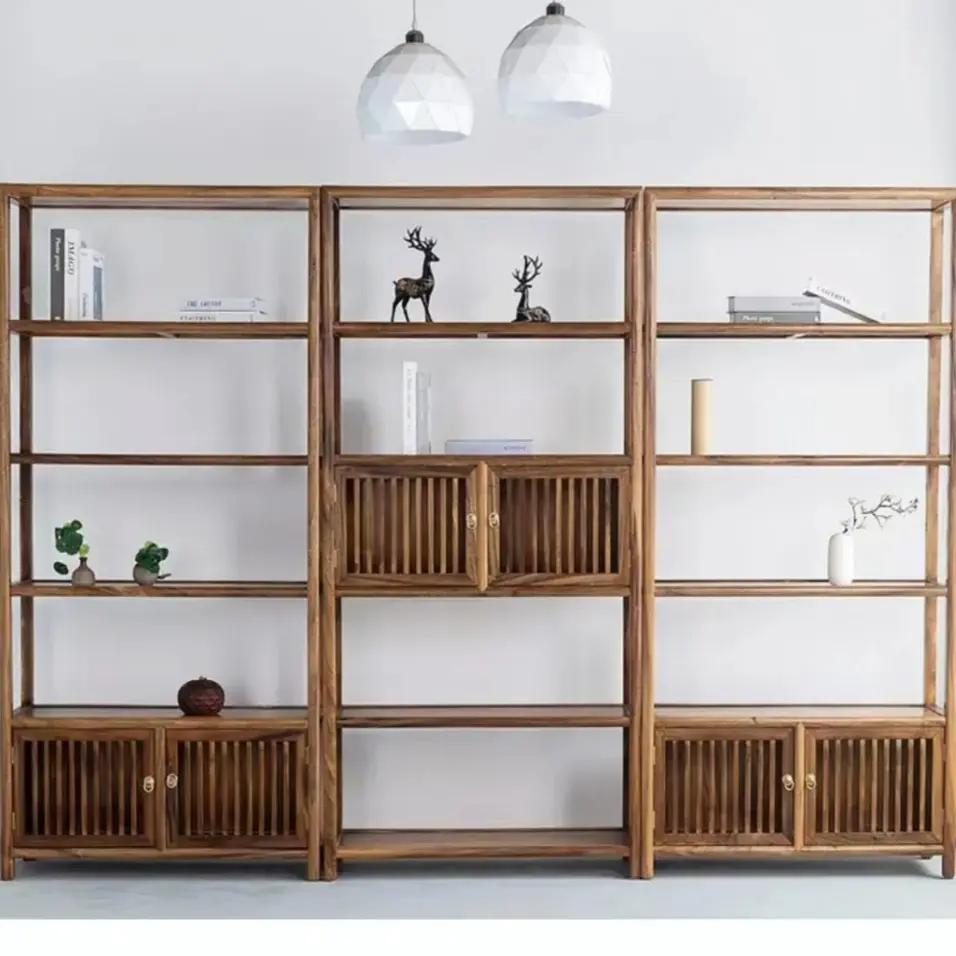 新中式实木多功能博古架客厅茶室置物架