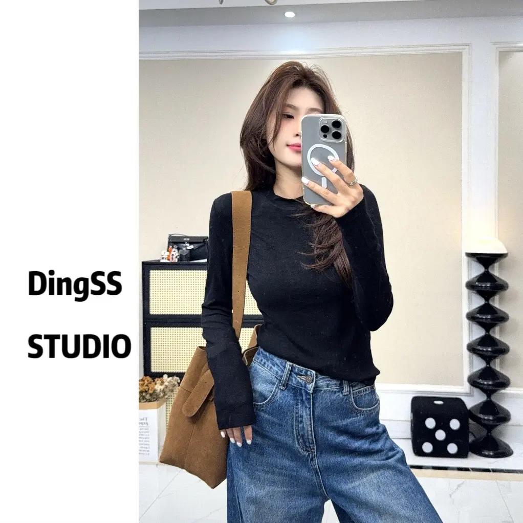 【珊珊推荐】Jennie T恤 高质量简约百搭短款长袖T女基础显瘦上衣