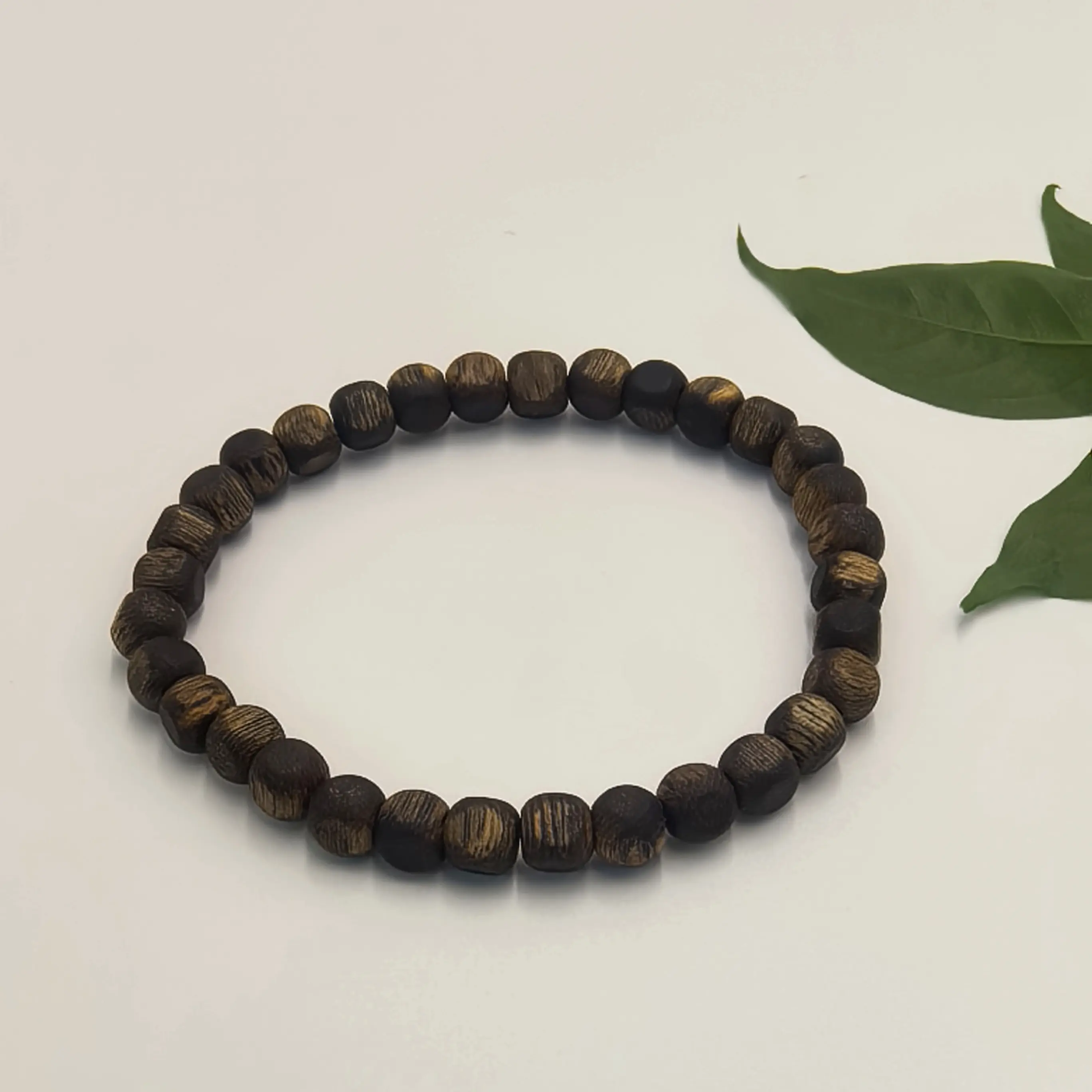 沉香【中展珠宝】海南莺歌绿奇楠方珠单圈手串九九沉小巧精致高油脂