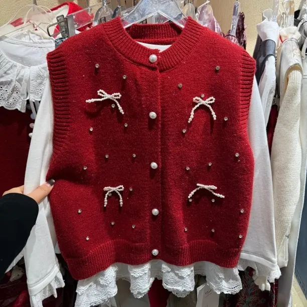 女童针织马甲衬衫套装时尚百搭学院风