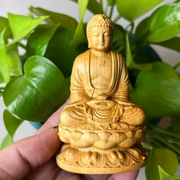 木雕如来佛像家居车载创意摆件