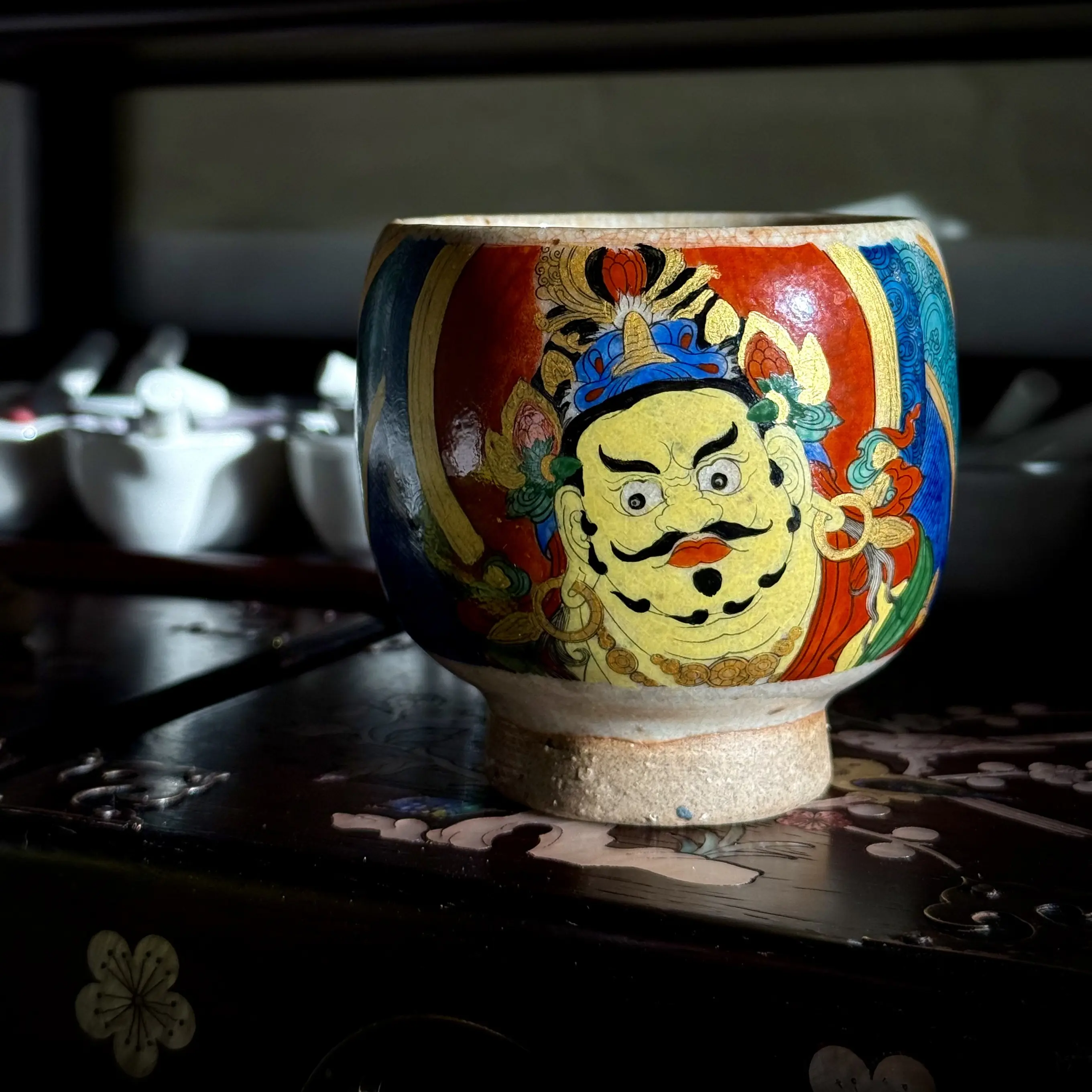 黄财神主人杯陶瓷