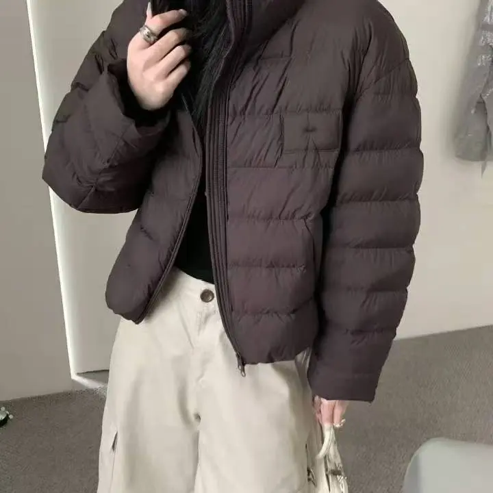 韩系简约立领短款排骨外套