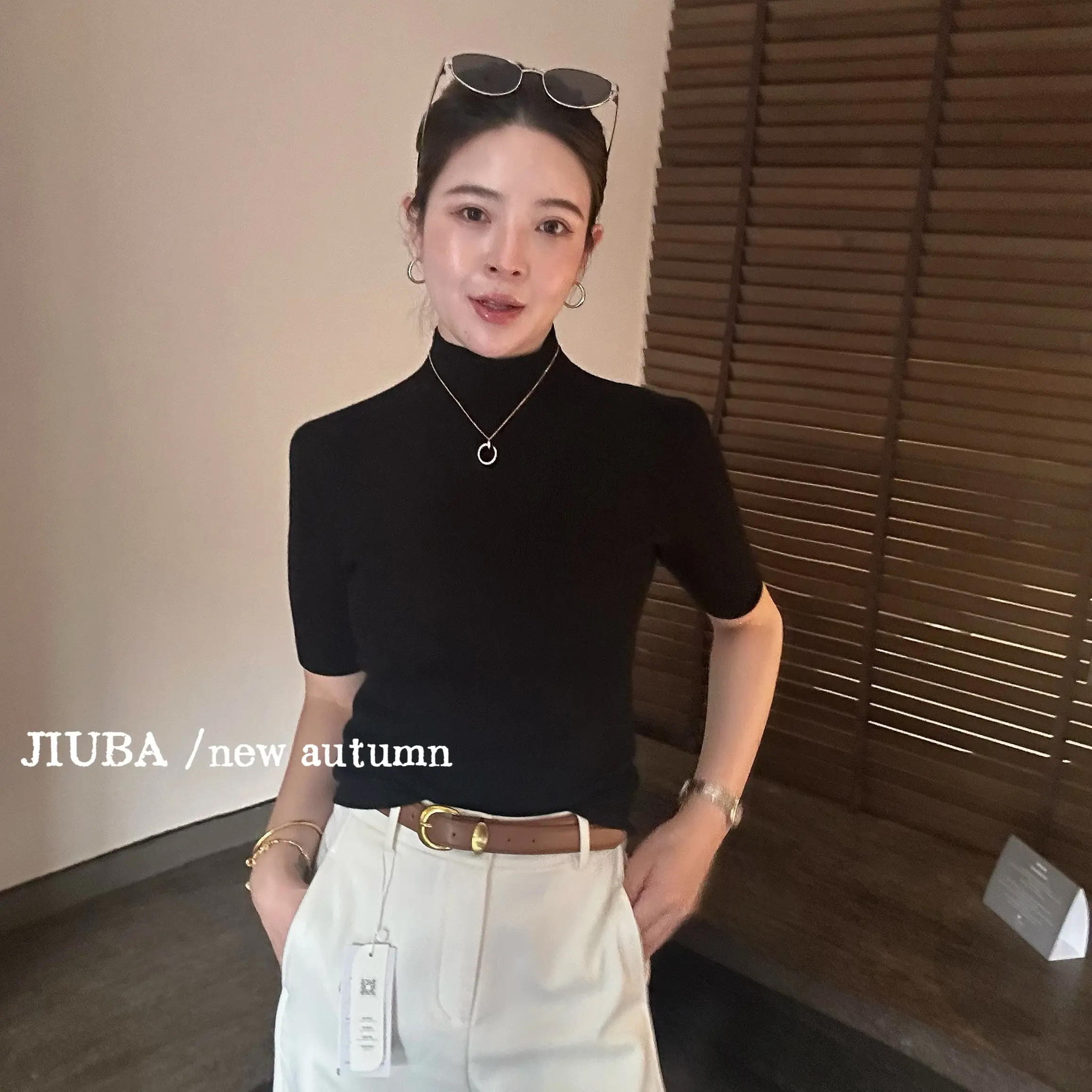 可机洗绵羊毛中袖打底