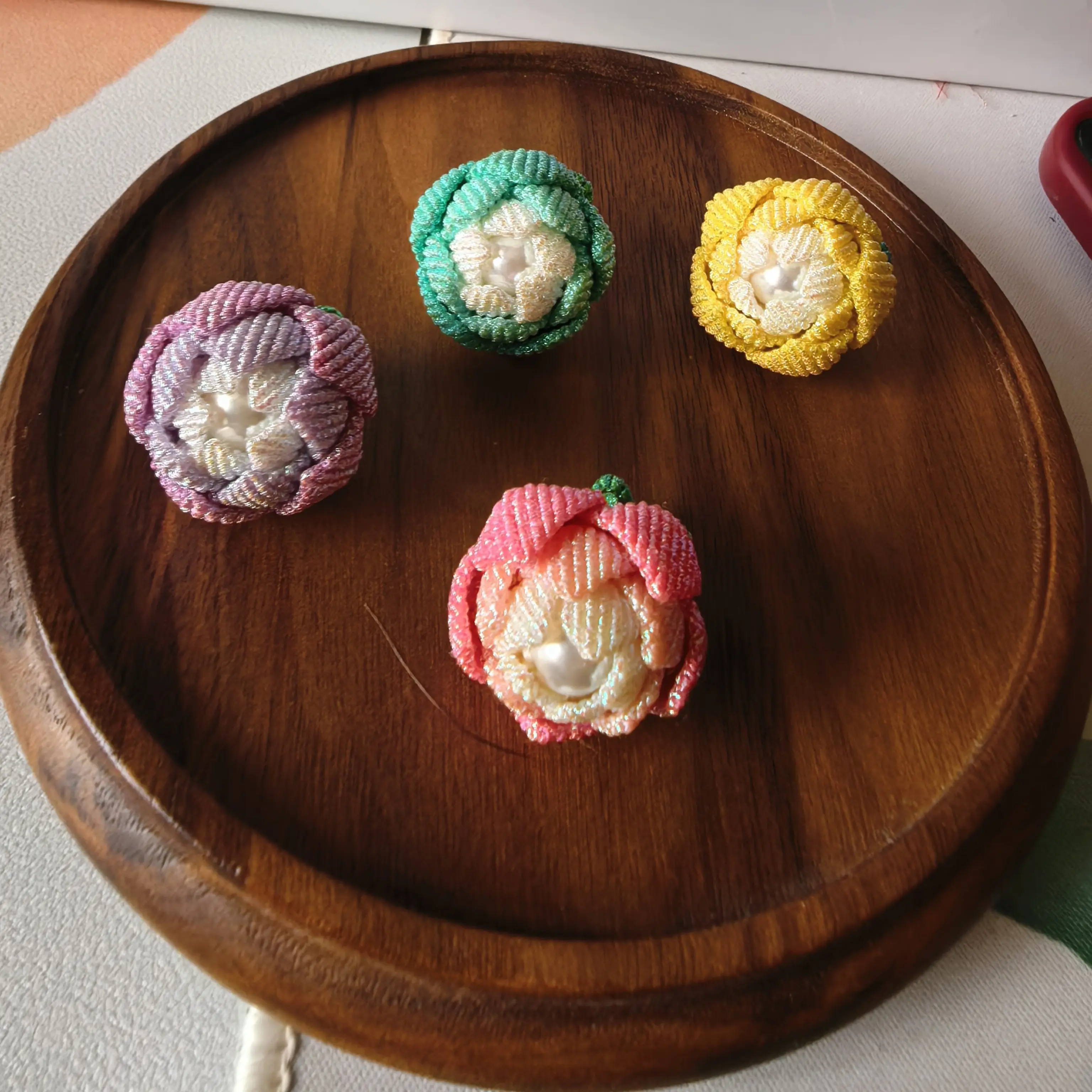 精工大 莲花 diy幻彩线编织手工自制挂件
