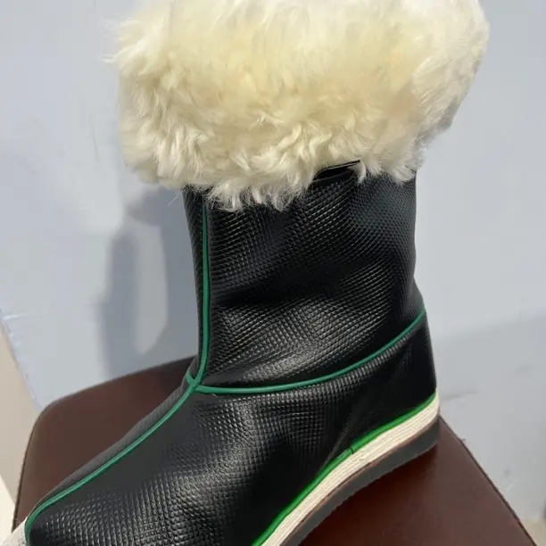 民族风羊毛里靴，布(千层底)