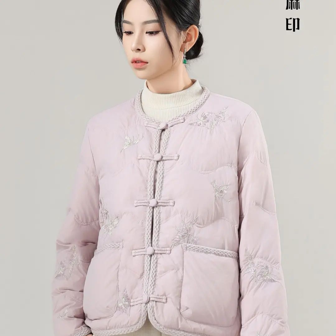 多金麻印0007小香风重工刺绣羽绒服
