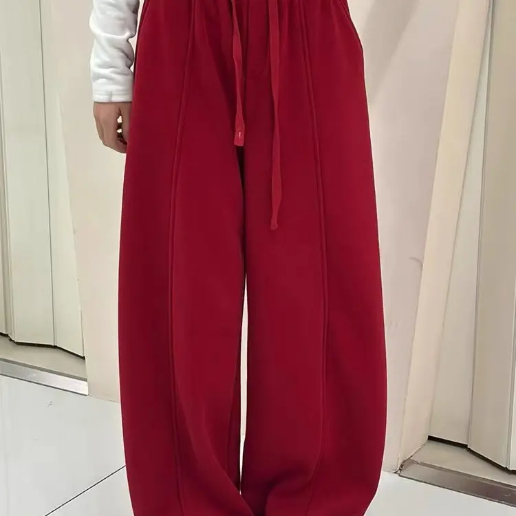 小乔家秋冬新款加绒弯刀卫裤