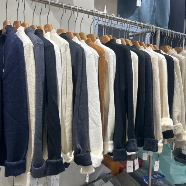 针织秋冬短款半高领加绒加厚针织衫内搭纯色打底简约修