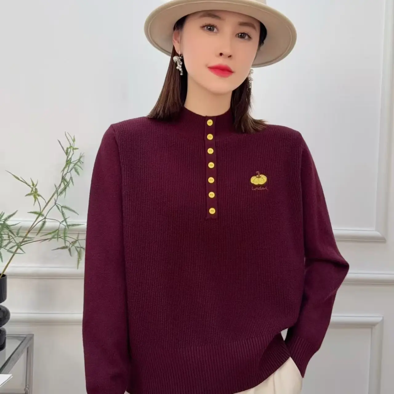 不易起球半高领针织秋冬衫百搭常规款时尚打底衫