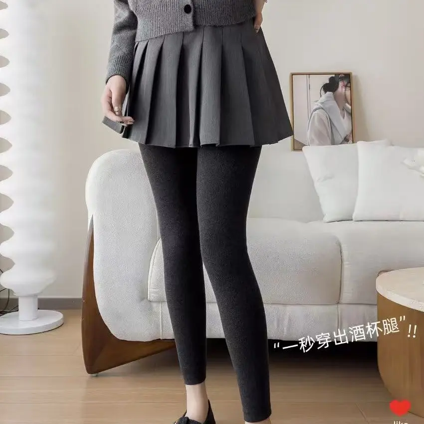 2026新款超细纹九分灰色系打底神裤