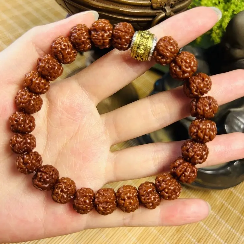 印尼小金刚菩提手串机刷 玉化包浆老树王盘龙梅花单圈男女士手链