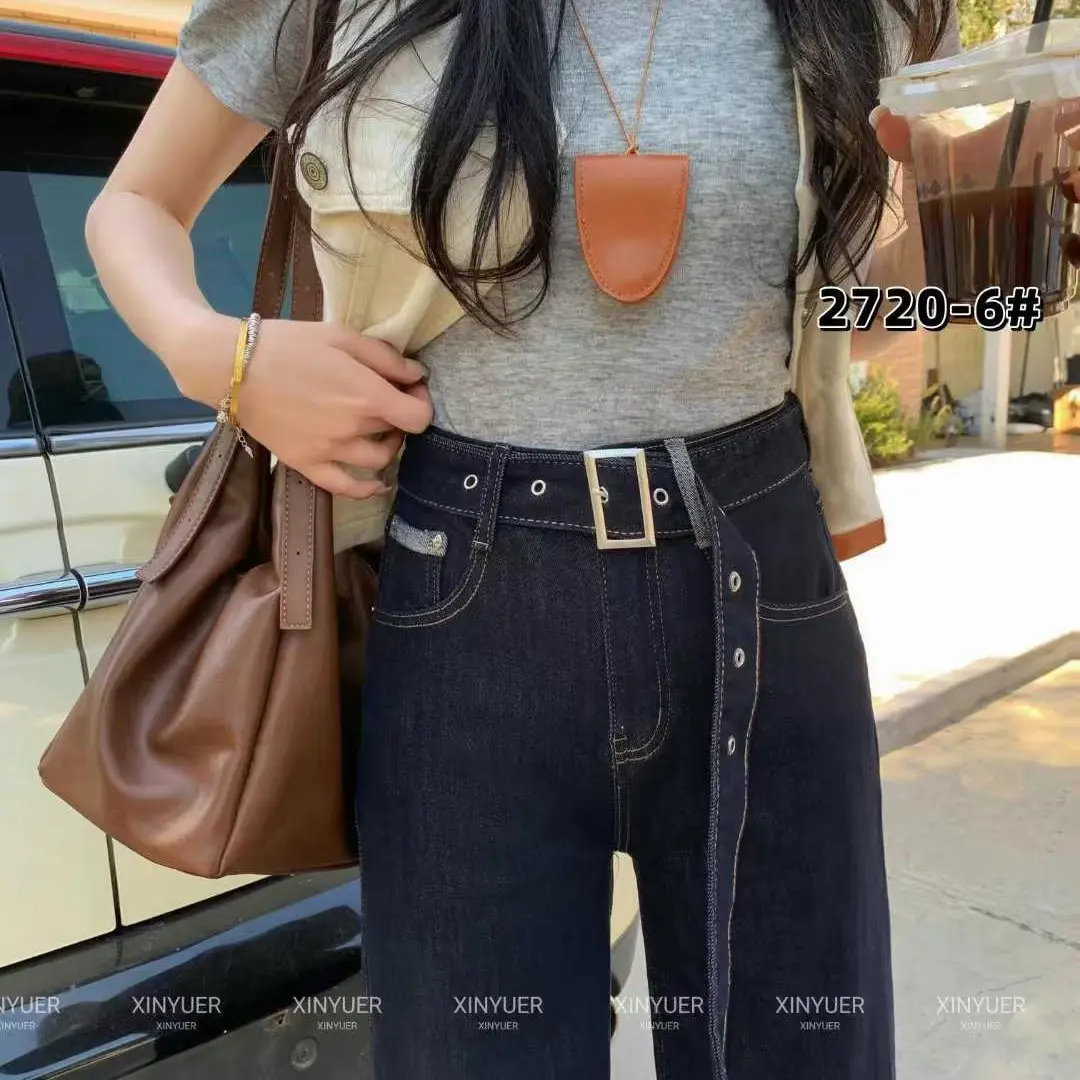 2025 年春季新品 大小姐 丹宁色 九分窄版直筒牛仔裤