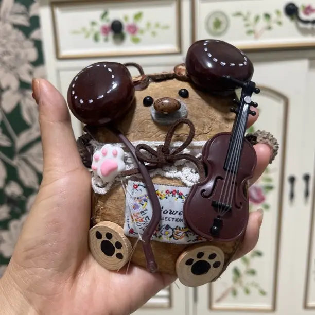 小豆榼藤豆荚成品可爱植物娃娃桌面摆件送朋友礼物